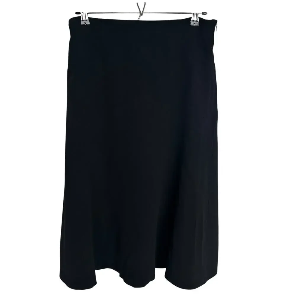 Lafayette 148 New York Women's Black Flare Viscose A-Line Skirt, Size 6,Like New